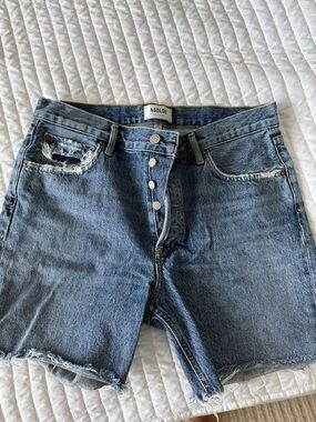 Agolde Light Blue Distressed Men's Denim Shorts